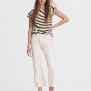 Rag and Bone Maya high rise crop flare ecru 27